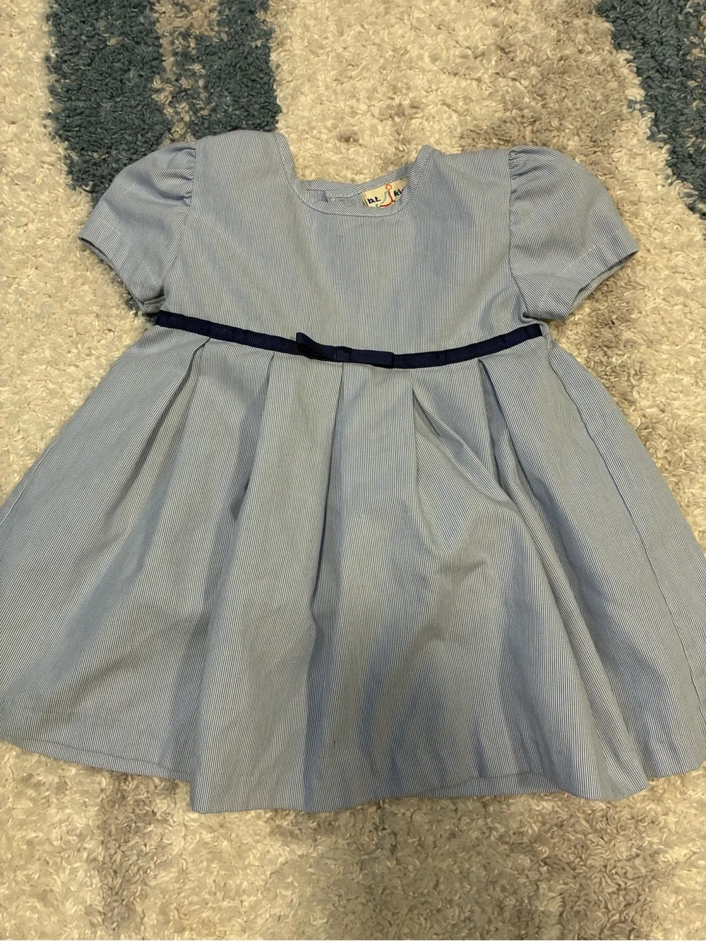 Vintage 90s Baby Doll Blue Striped Dress 18 mo
